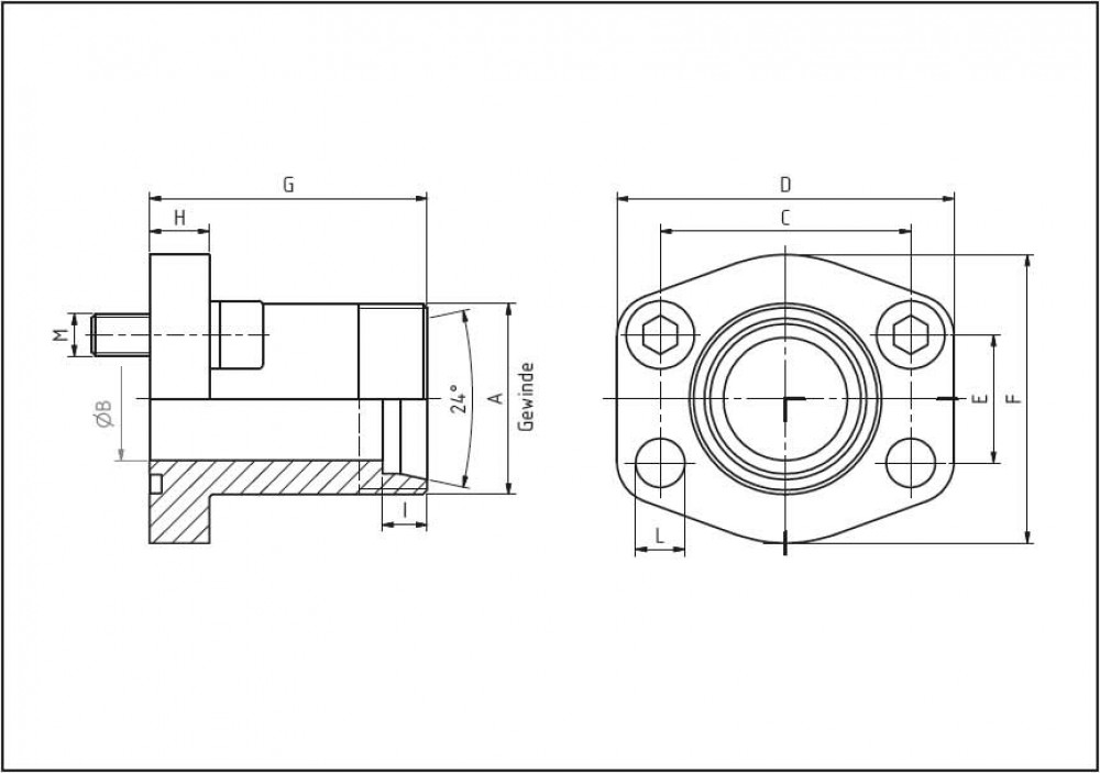 Sae Außengewindeflansch 24° Din 39013902 Sae Iso 6162 Brw